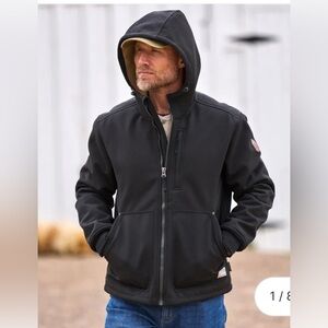 Free Country Black Hooded Military Jacket